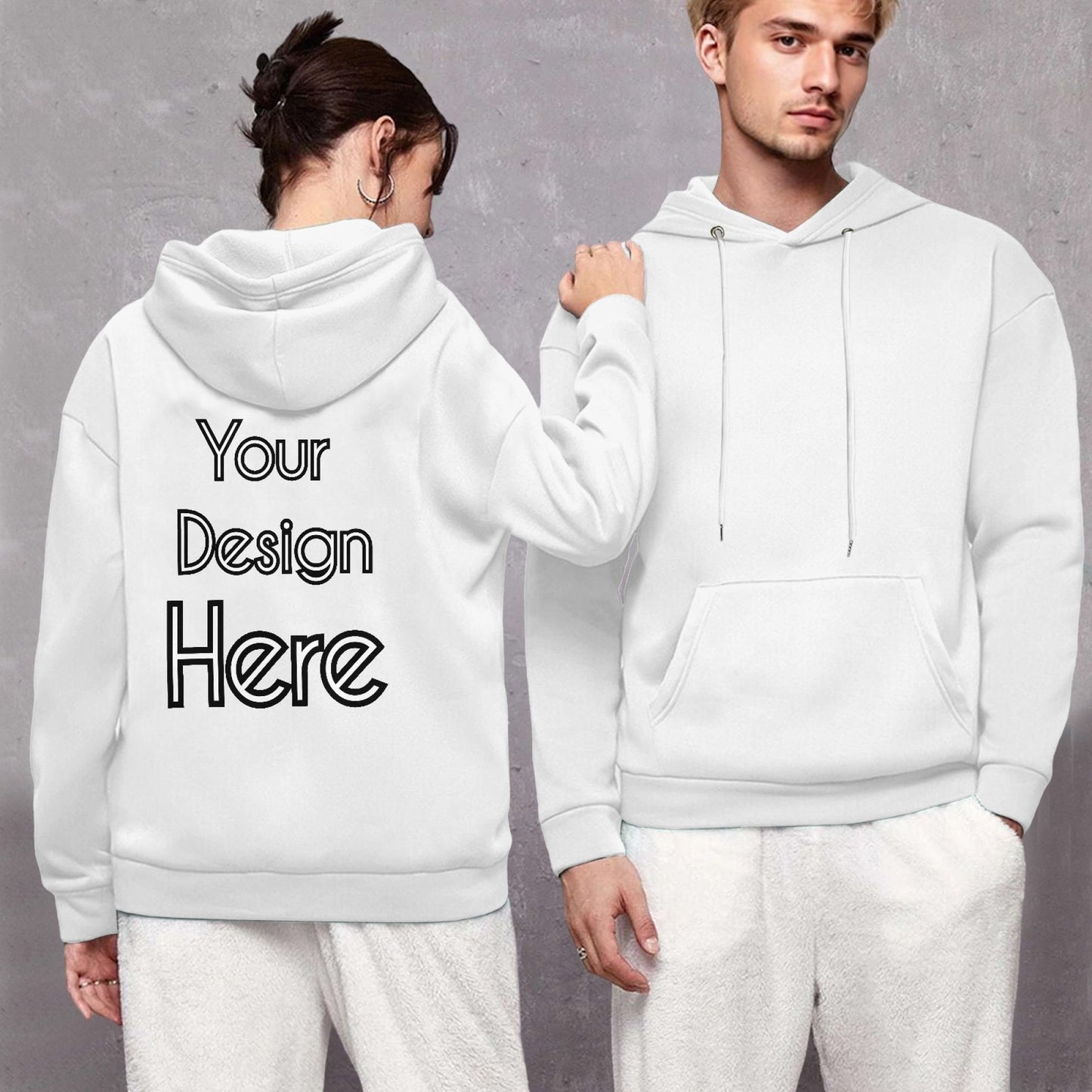 Custom-made high-quality white hoodie
