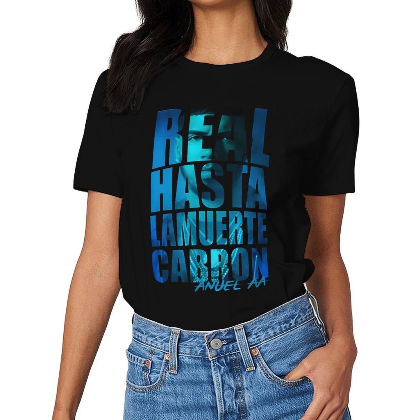 Inkmay Casual Cotton T-shirt Real Hasta La Muerte Carbon Unisex T-shirtEasyStyle V-Neck T-Shirt