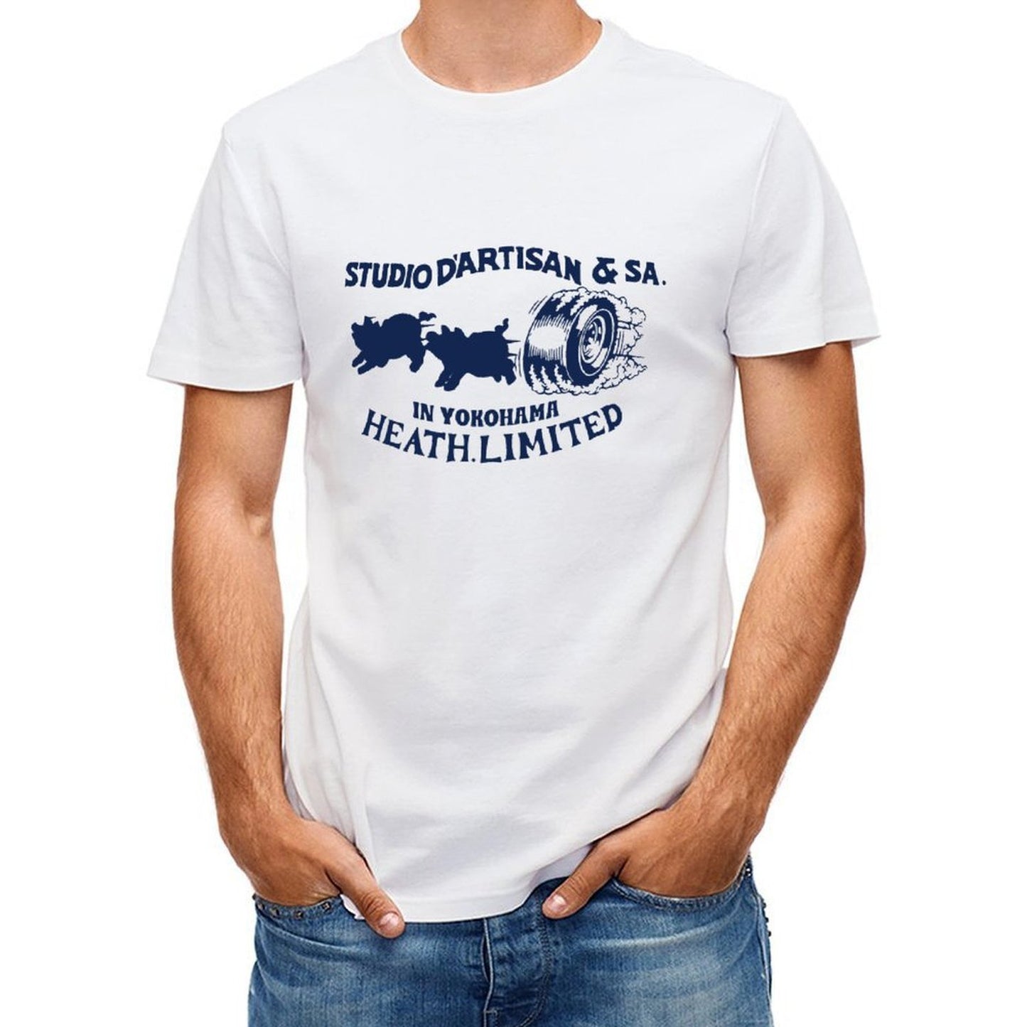 Inkmay Casual Cotton T-shirt Studio D Artisan Sa In Yokohama Unisex T-shirtPremiumSeries Retro T-Shirt