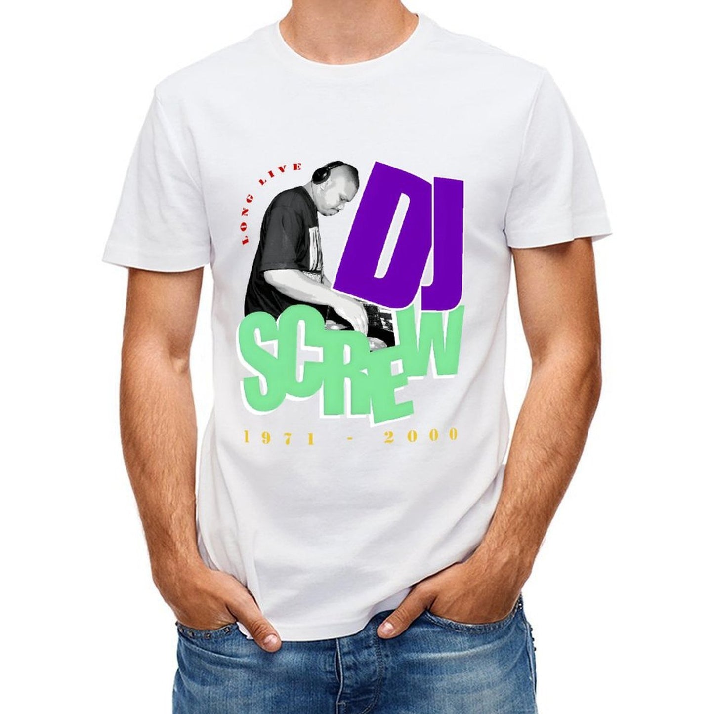 Inkmay Casual Cotton T-shirt Dj Screw Music Artwork Design Prints Unisex T-shirt100% Cotton StreetLine T-Shirt