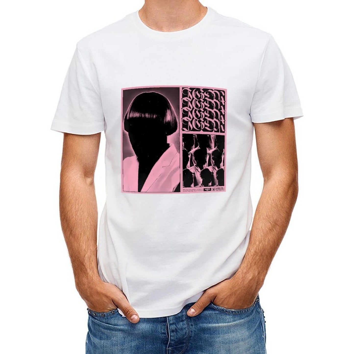 Inkmay Casual Cotton T-shirt Abstract Art With Geometric Shapes Unisex T-shirtSleek ClassicSeries T-Shirt