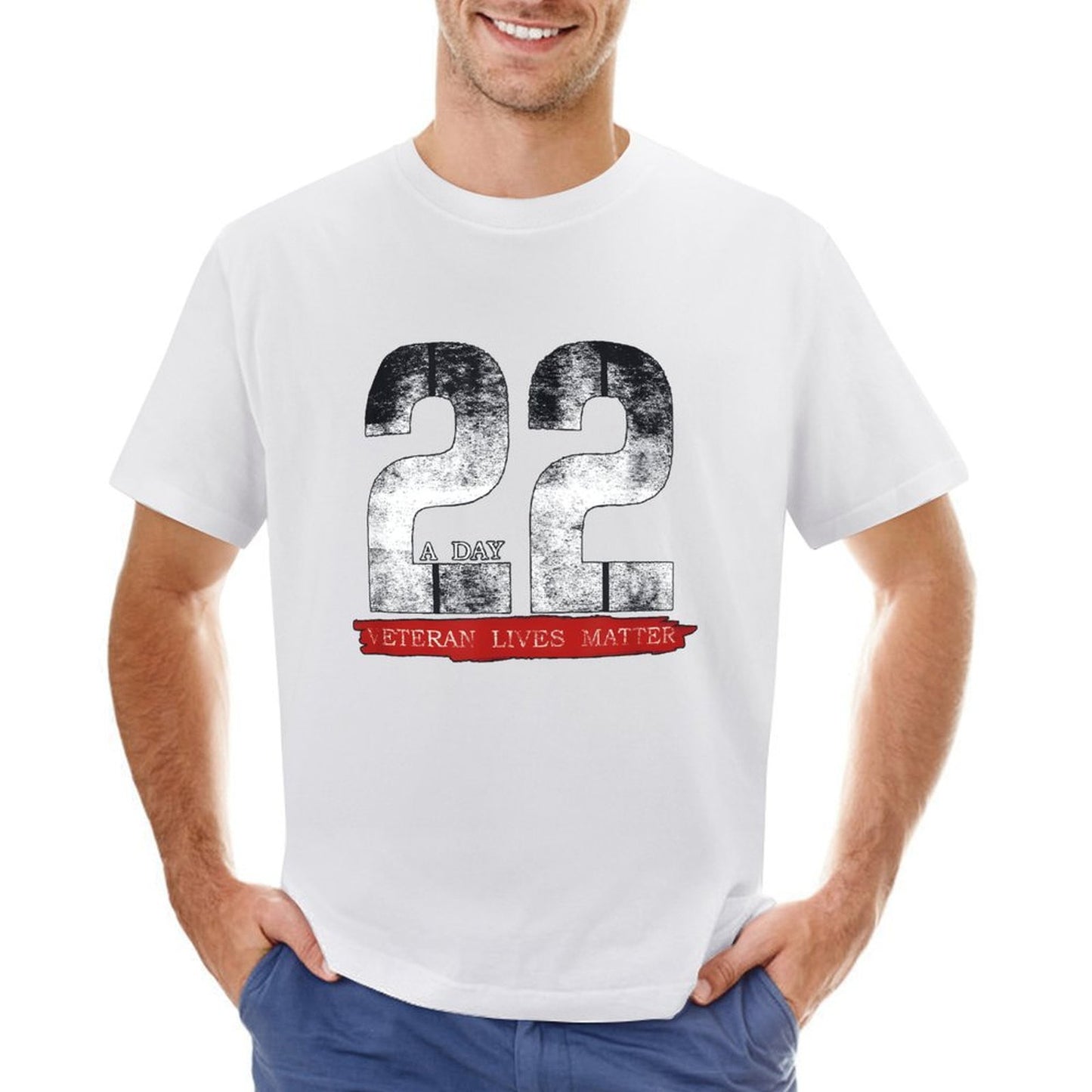 Inkmay Casual Cotton T-shirt A Day Twenty Two Veteran Lives Unisex T-shirtTrueStyle ActiveStyle T-Shirt