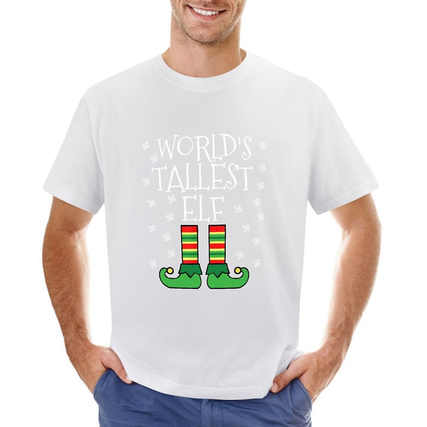 Inkmay Casual Cotton T-shirt Green Elf Shoes With Stripes Unisex T-shirtClassic Heritage T-Shirt