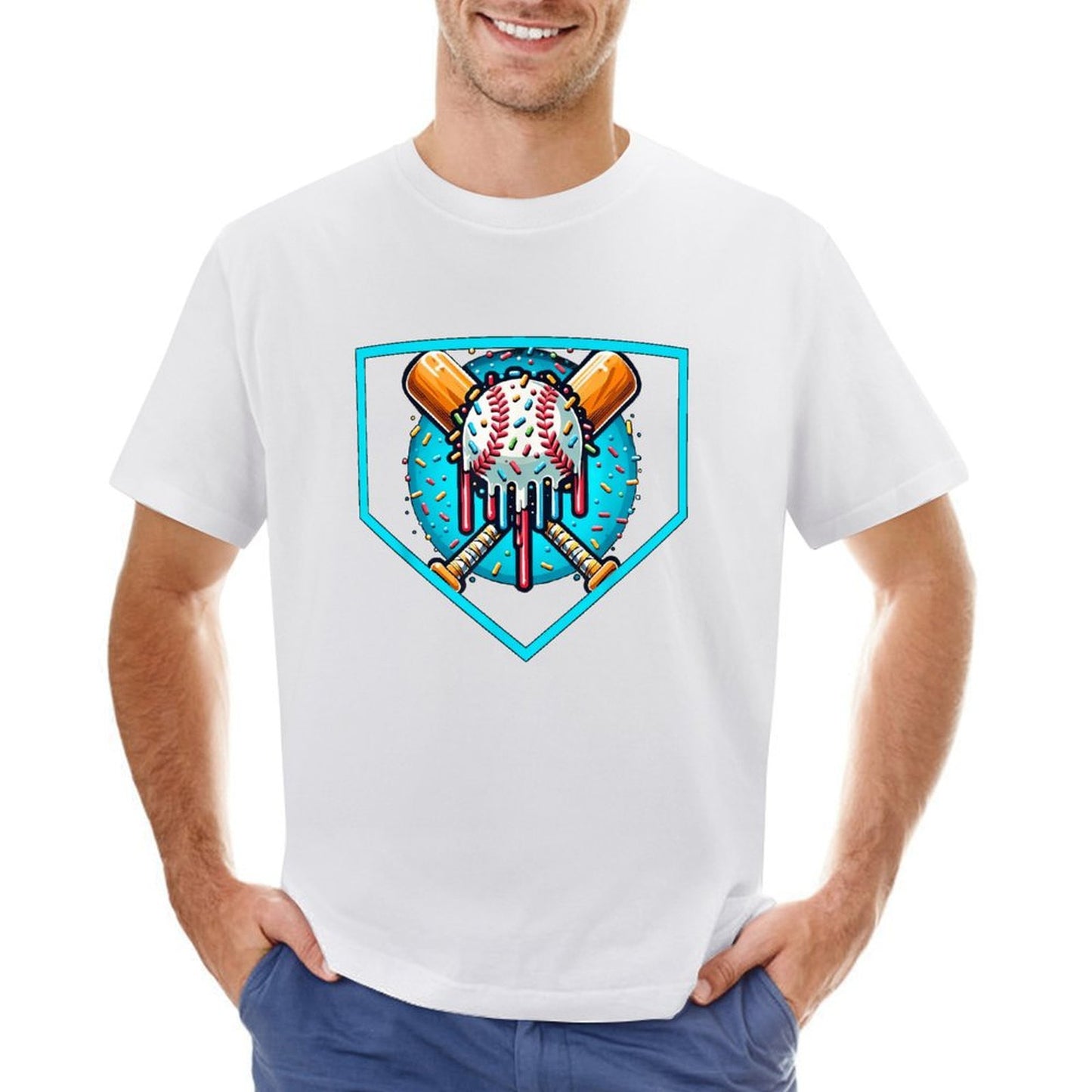Inkmay Casual Cotton T-shirt Back The Blue Police Support Design Unisex T-shirtNatural Indoor T-Shirt