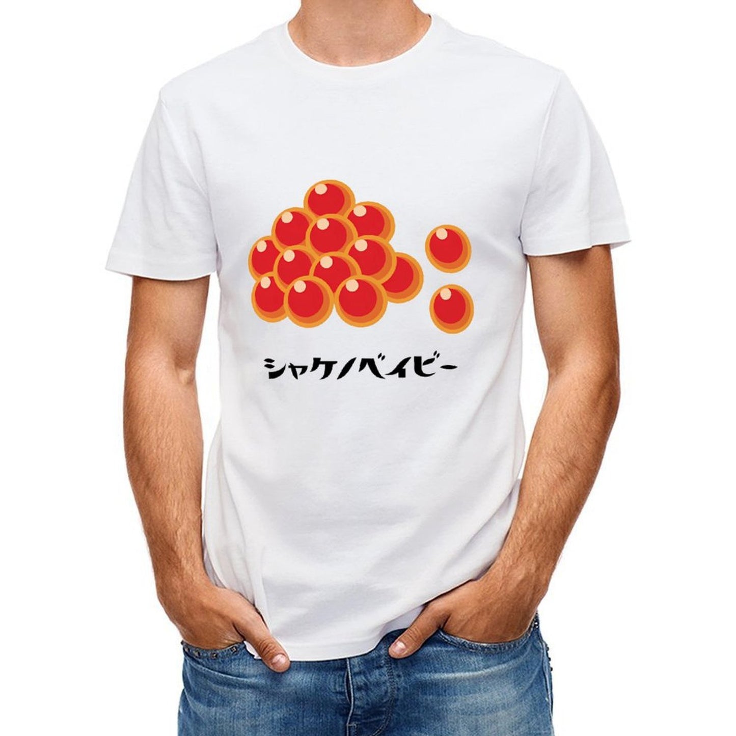 Inkmay Casual Cotton T-shirt Red Circles With Orange Outlines Arranged Unisex T-shirtLifestyleLine Essential T-Shirt