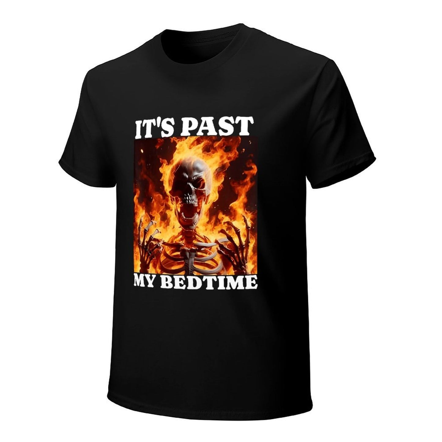 Inkmay Casual Cotton T-shirt Flaming Skeleton Artwork Boldly Printed Design Unisex T-shirtPromotional Lifestyle T-Shirt