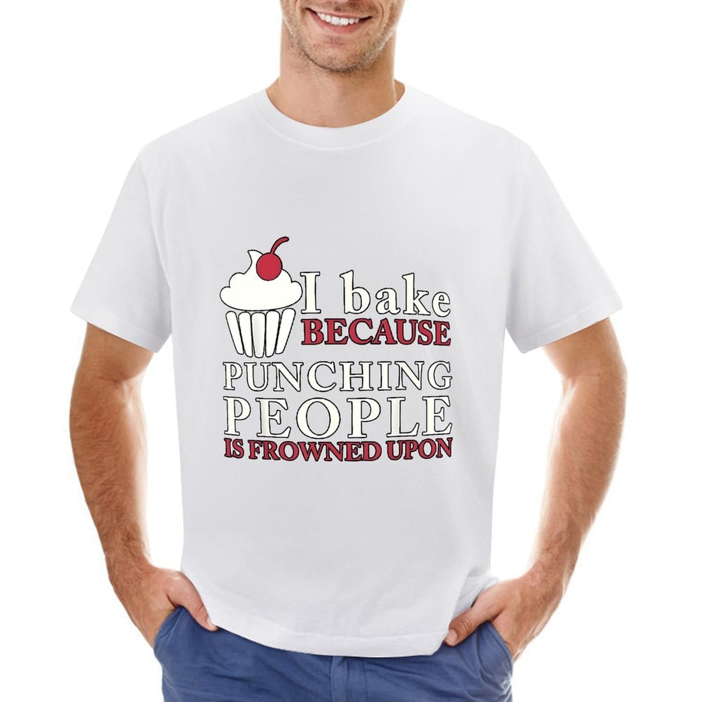 Inkmay Casual Cotton T-shirt Baking Is My Stress Relief Method Unisex T-shirtHeavyweight Fade-Resistant T-Shirt