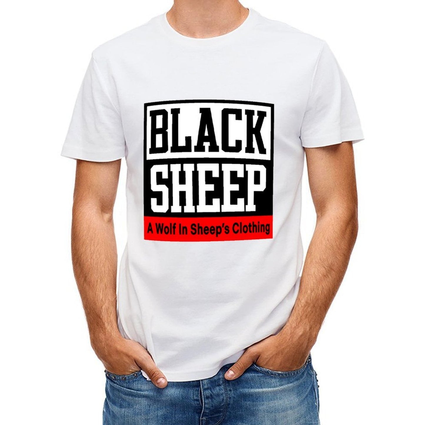Inkmay Casual Cotton T-shirt Black Sheep Logo Bold Design Unisex T-shirtEssentialFit Street T-Shirt