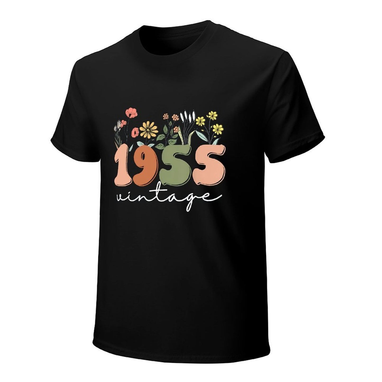 Inkmay Casual Cotton T-shirt Floral Design With Numbers And Text Unisex T-shirtUrban Sleek T-Shirt