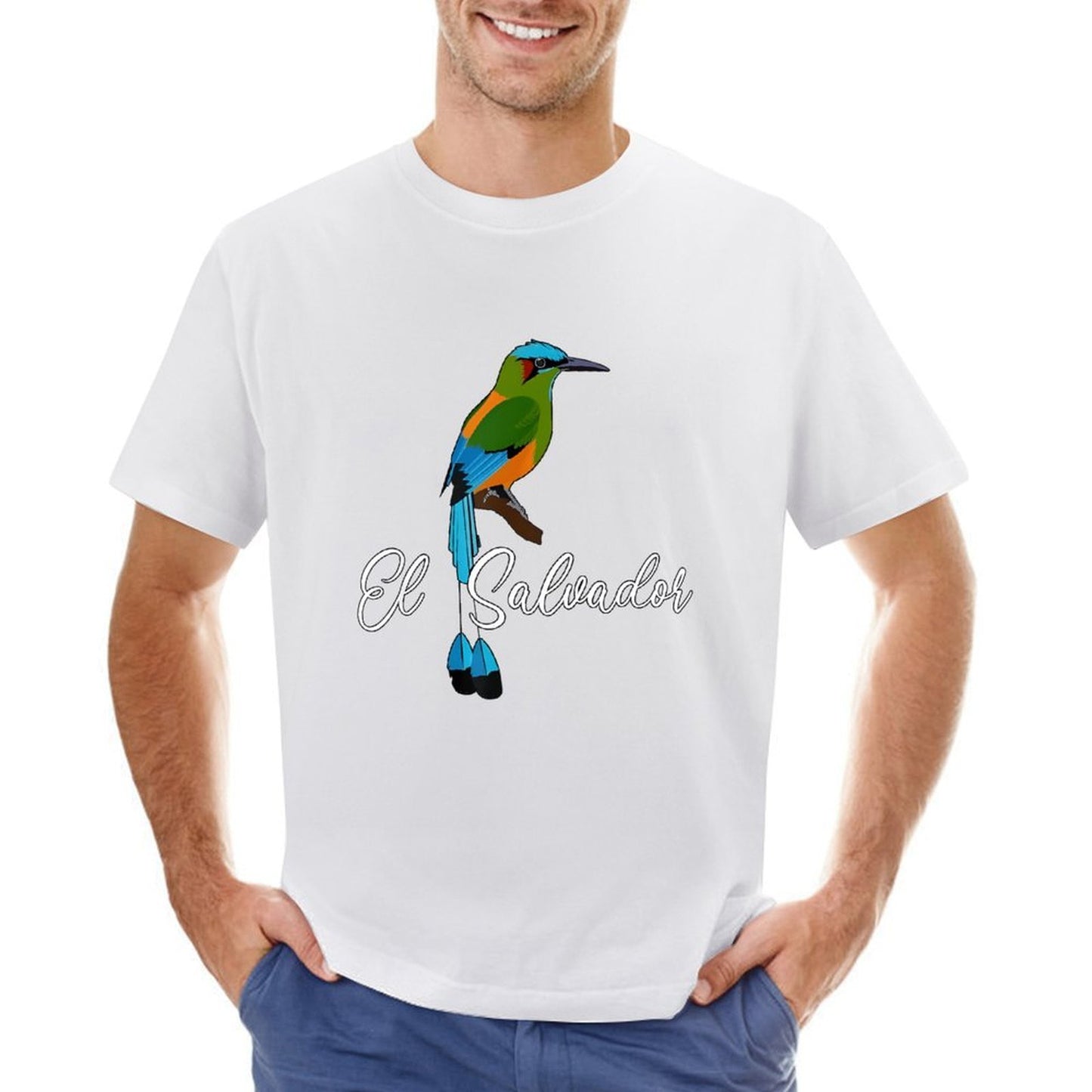 Inkmay Casual Cotton T-shirt Colorful Bird On Branch El Salvador Unisex T-shirtRefined EasyStyle T-Shirt