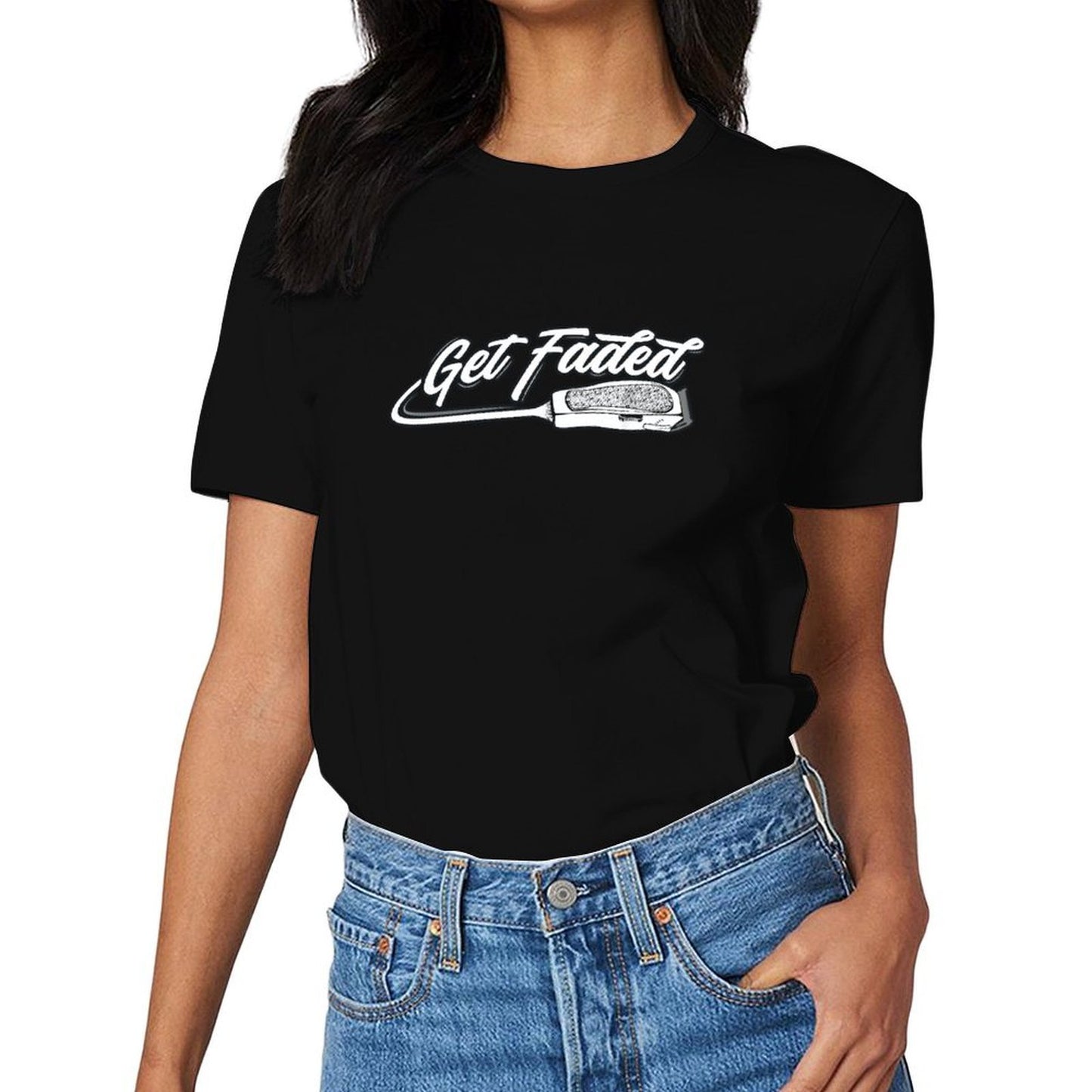 Inkmay Casual Cotton T-shirt Get Faded Razor Blade Design Artwork Unisex T-shirtModern CityStyle T-Shirt