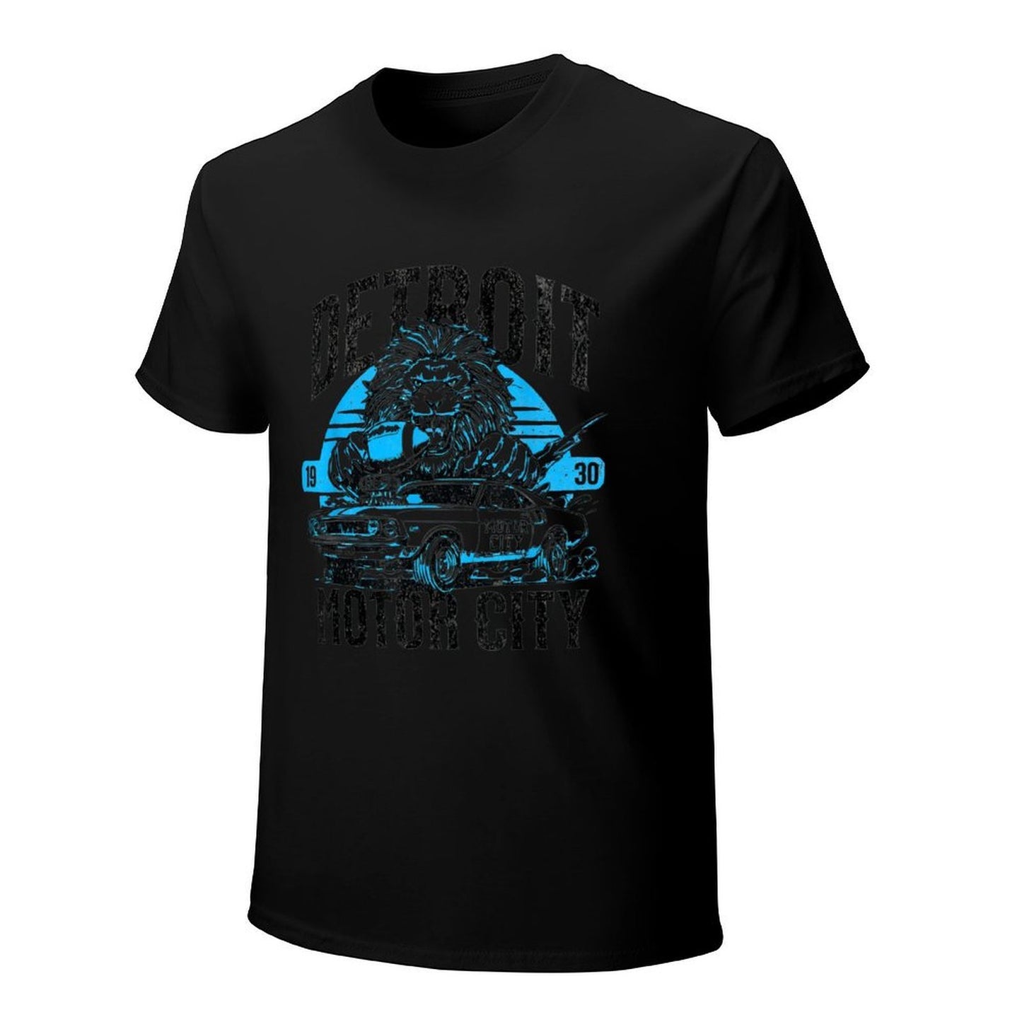 Inkmay Casual Cotton T-shirt Detroit Motor City Lion Car Design Unisex T-shirtPromotional T-Shirt