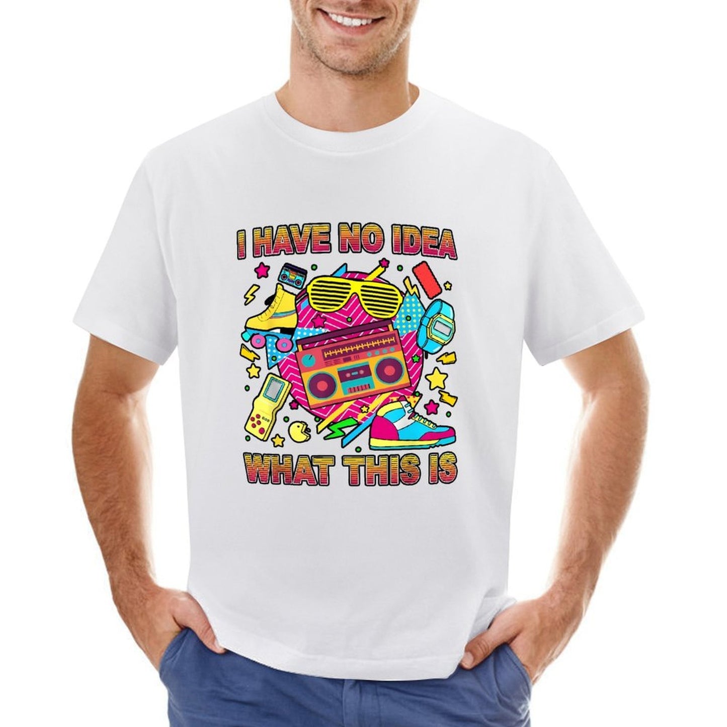 Inkmay Casual Cotton T-shirt Bright Retro Design With Bold Colors Unisex T-shirtEverydayComfort Modern T-Shirt