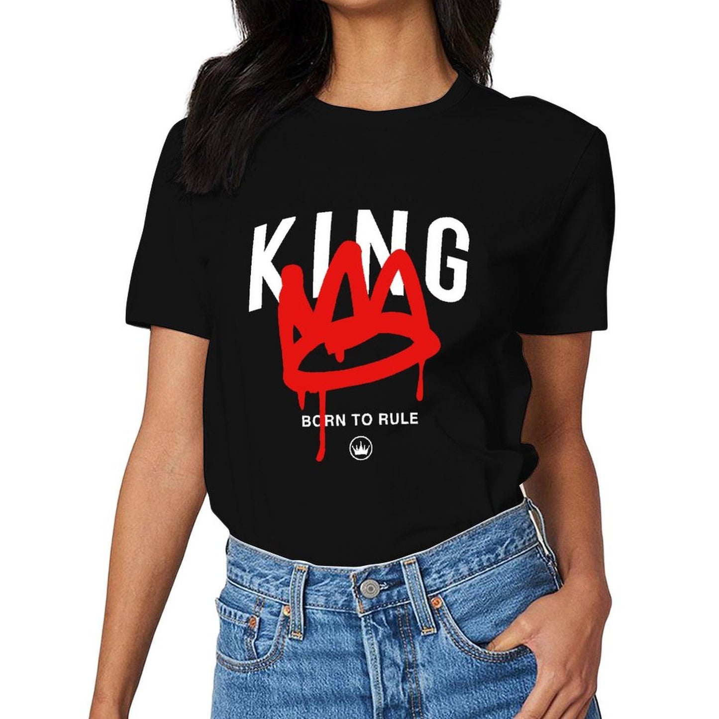 Inkmay Casual Cotton T-shirt Red Abstract Flame Design Art Print Unisex T-shirtEverydayTee Edition T-Shirt