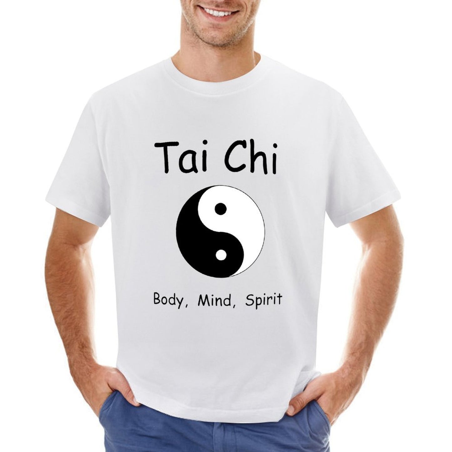 Inkmay Casual Cotton T-shirt Yin And Yang Symbol Black White Unisex T-shirtOutdoor SimpleFit T-Shirt