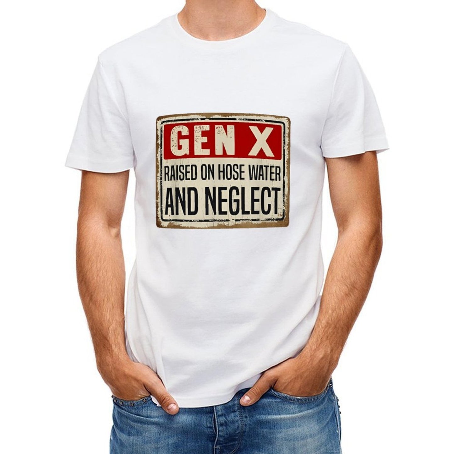 Inkmay Casual Cotton T-shirt Card Design With Red Crosses Unisex T-shirtHeritage Fitted T-Shirt