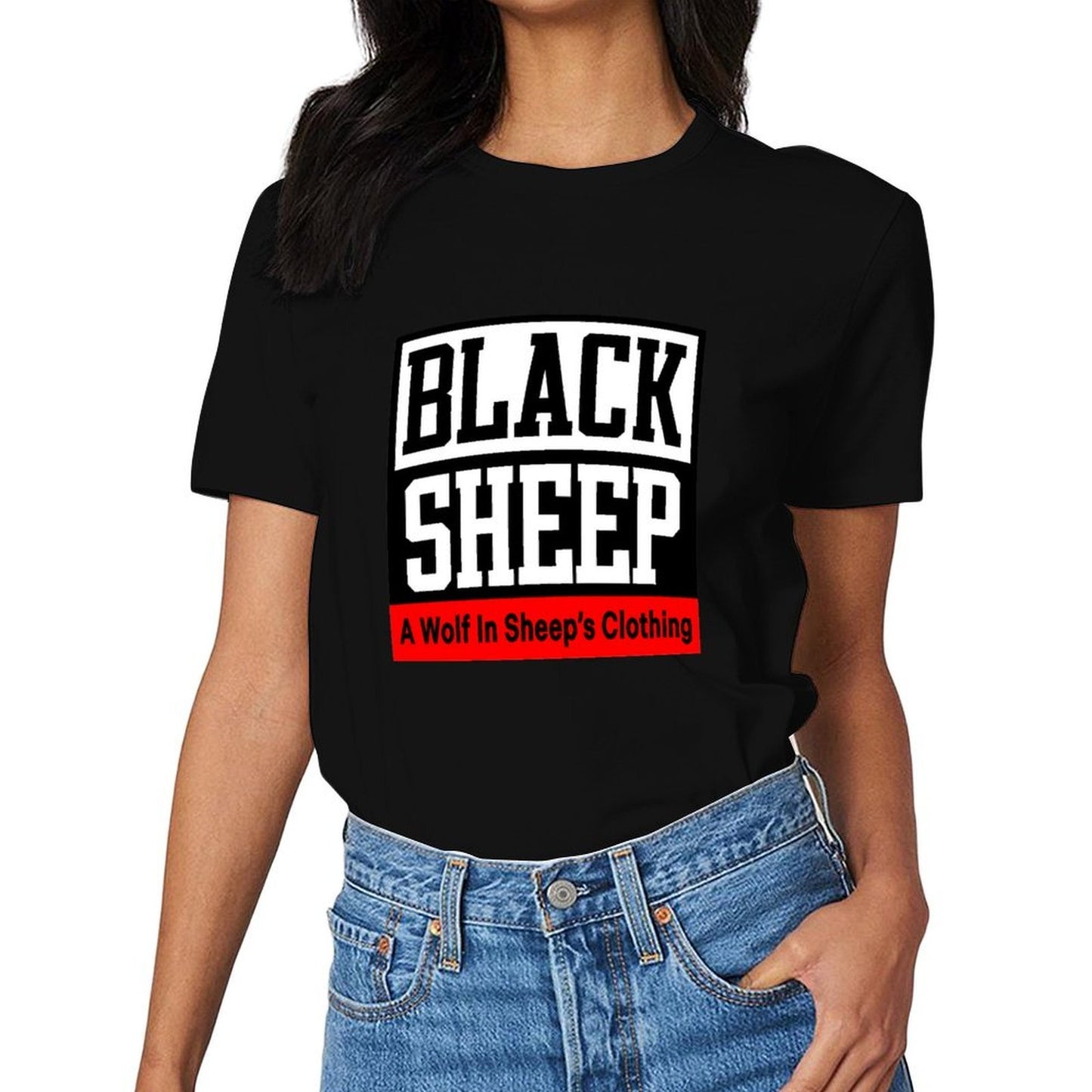 Inkmay Casual Cotton T-shirt Black Sheep Logo Bold Design Unisex T-shirtEssentialFit Street T-Shirt
