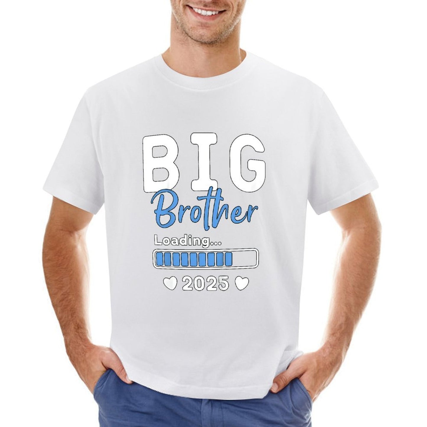 Inkmay Casual Cotton T-shirt Big Brother Loading Bar Pattern Prints Unisex T-shirtSmooth 100% Cotton T-Shirt