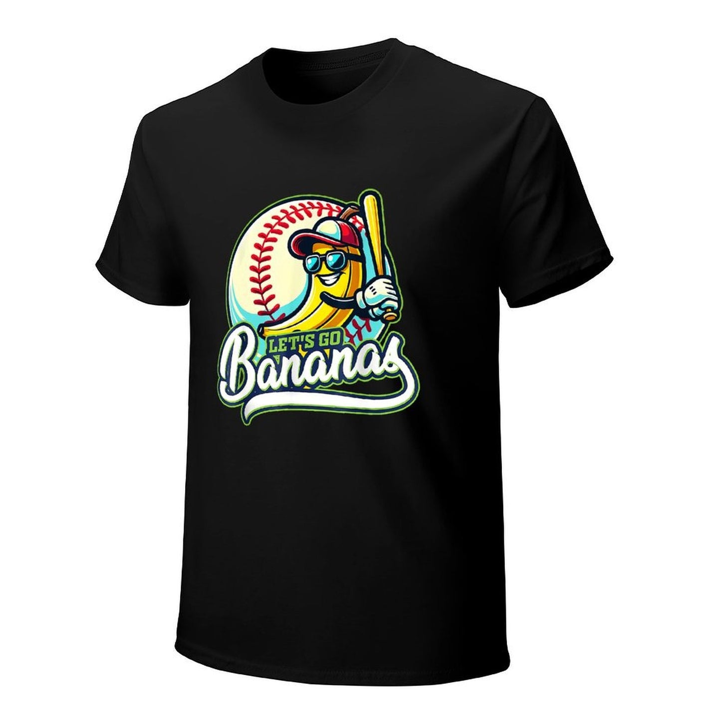 Inkmay Casual Cotton T-shirt Baseball Banana Holding Bat Let S Unisex T-shirtFresh ComfortLine T-Shirt