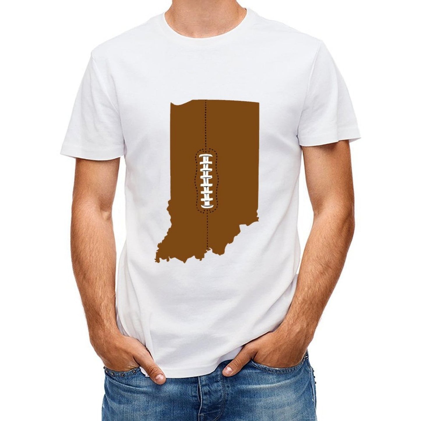 Inkmay Casual Cotton T-shirt Football Design With White Laces Unisex T-shirtSoftLine Neat T-Shirt