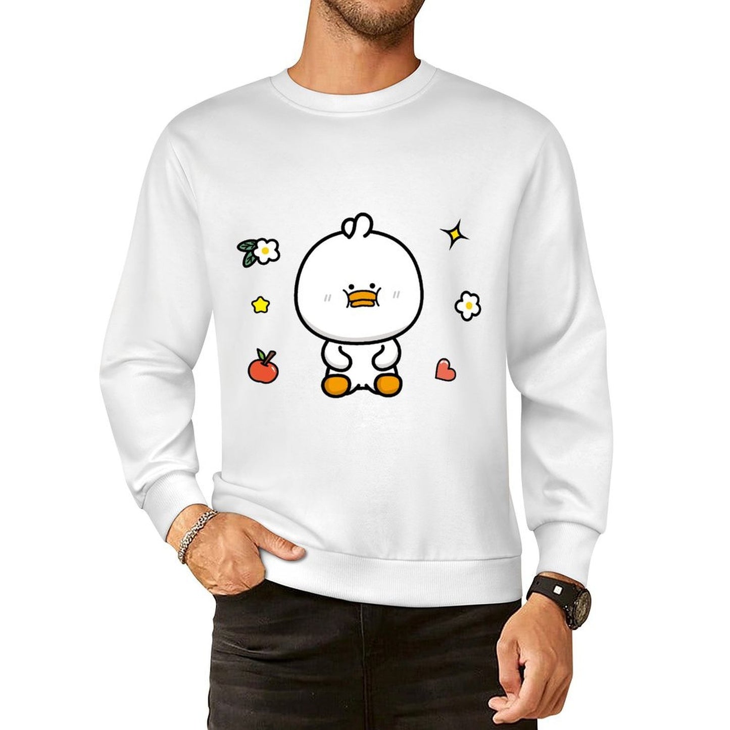 Front Patterned Long Sleeve TopCasual Fresh