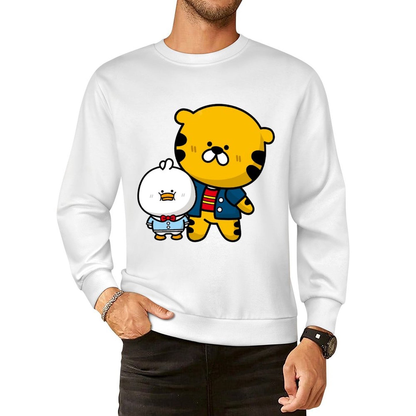 Front Patterned Long Sleeve TopBold Wrinkle-Free