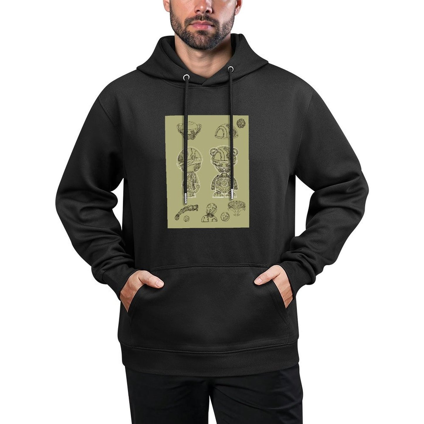 IPIB 250g Hooded Pocket Sweatshirt Front GraphicMen's Hooded  Sweatshirt6000008-5