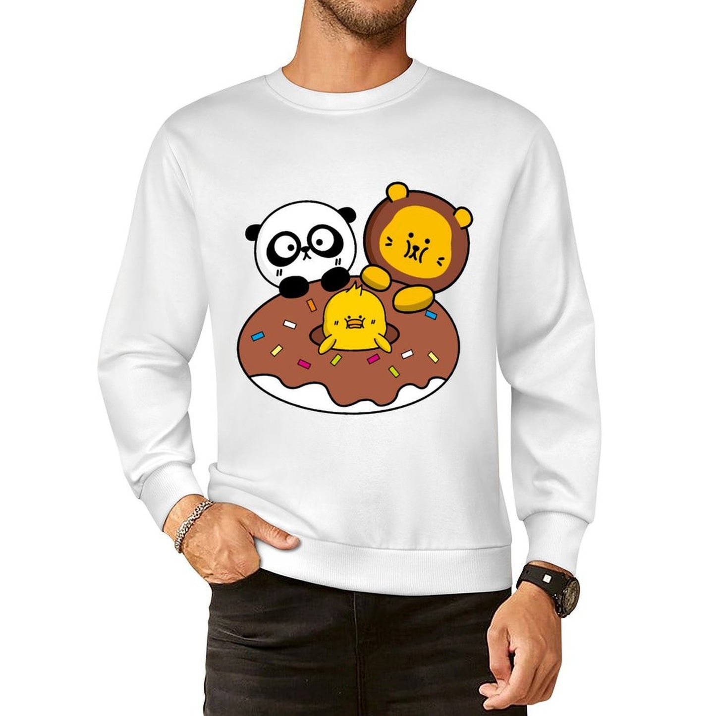 Front Patterned Long Sleeve TopSmooth Feel Softstyle