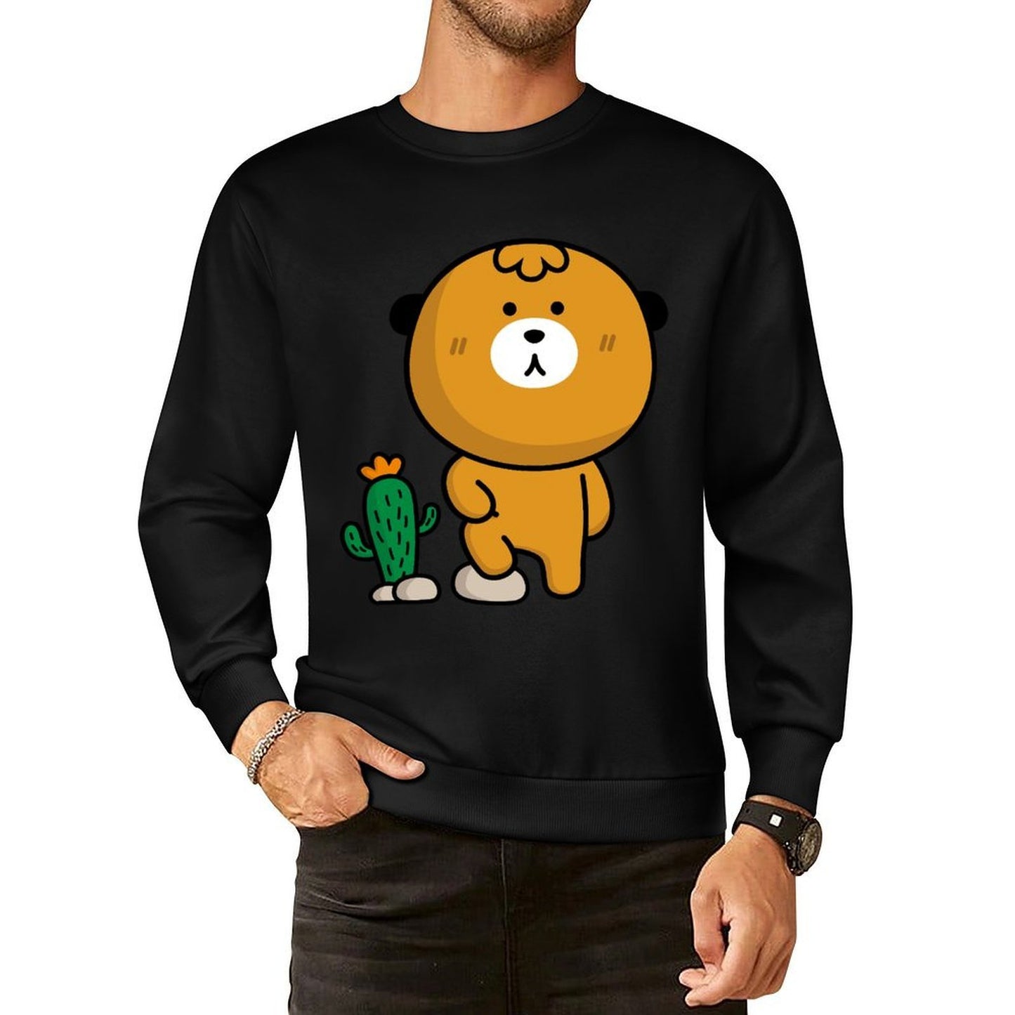 Front Patterned Long Sleeve TopStudio SmoothWear