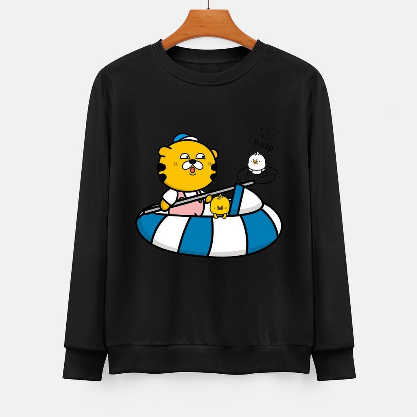 Front Patterned Long Sleeve TopStrong EverydayWear