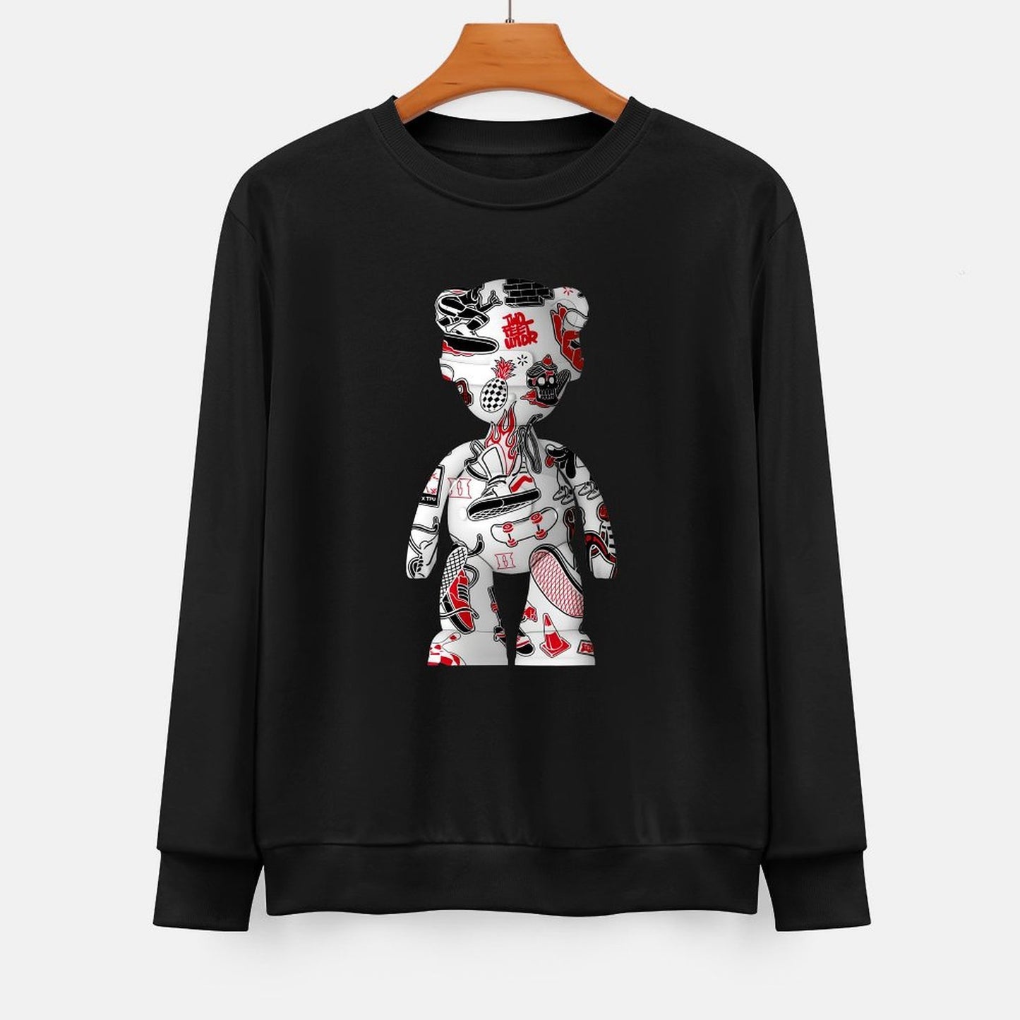 Long Sleeve With Front PatternCrew Neck Plain