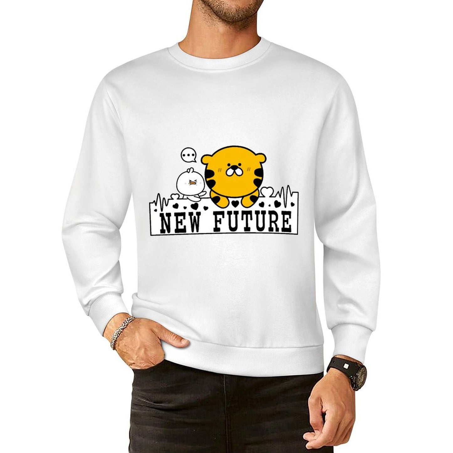 Front Patterned Long Sleeve TopUrban ActiveWear