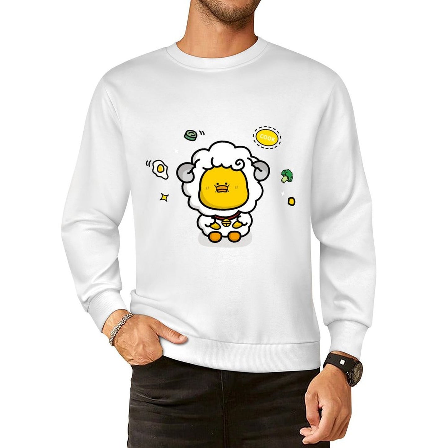 Front Patterned Long Sleeve TopHeat-Transfer Strong