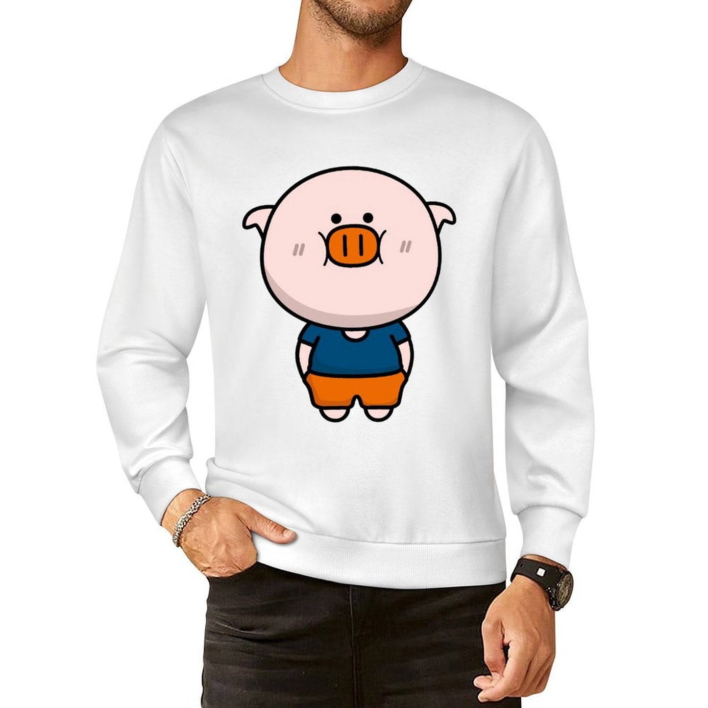 Front Patterned Long Sleeve TopLifestyleLine LooseFit