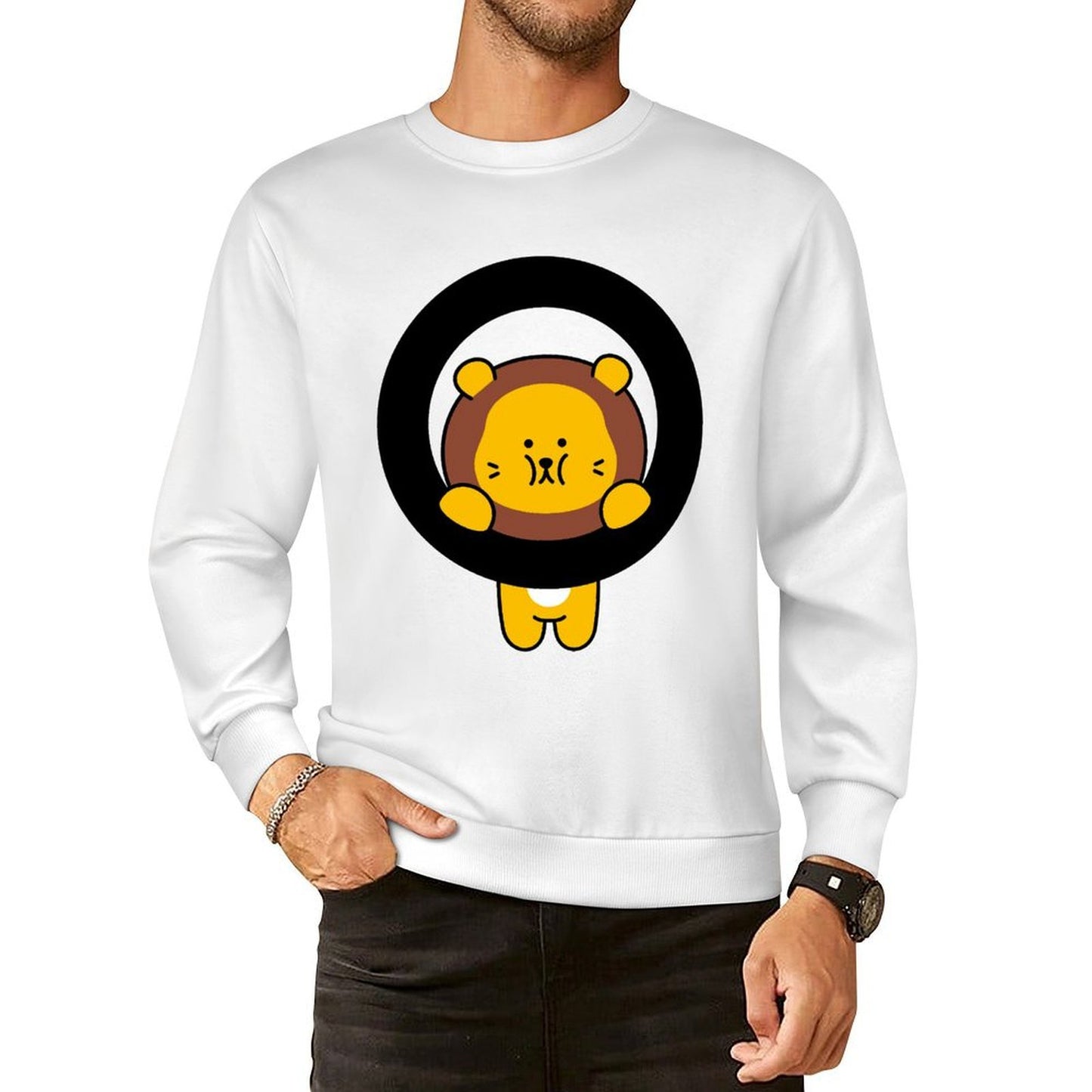 Front Patterned Long Sleeve TopSoftstyle DailyFit