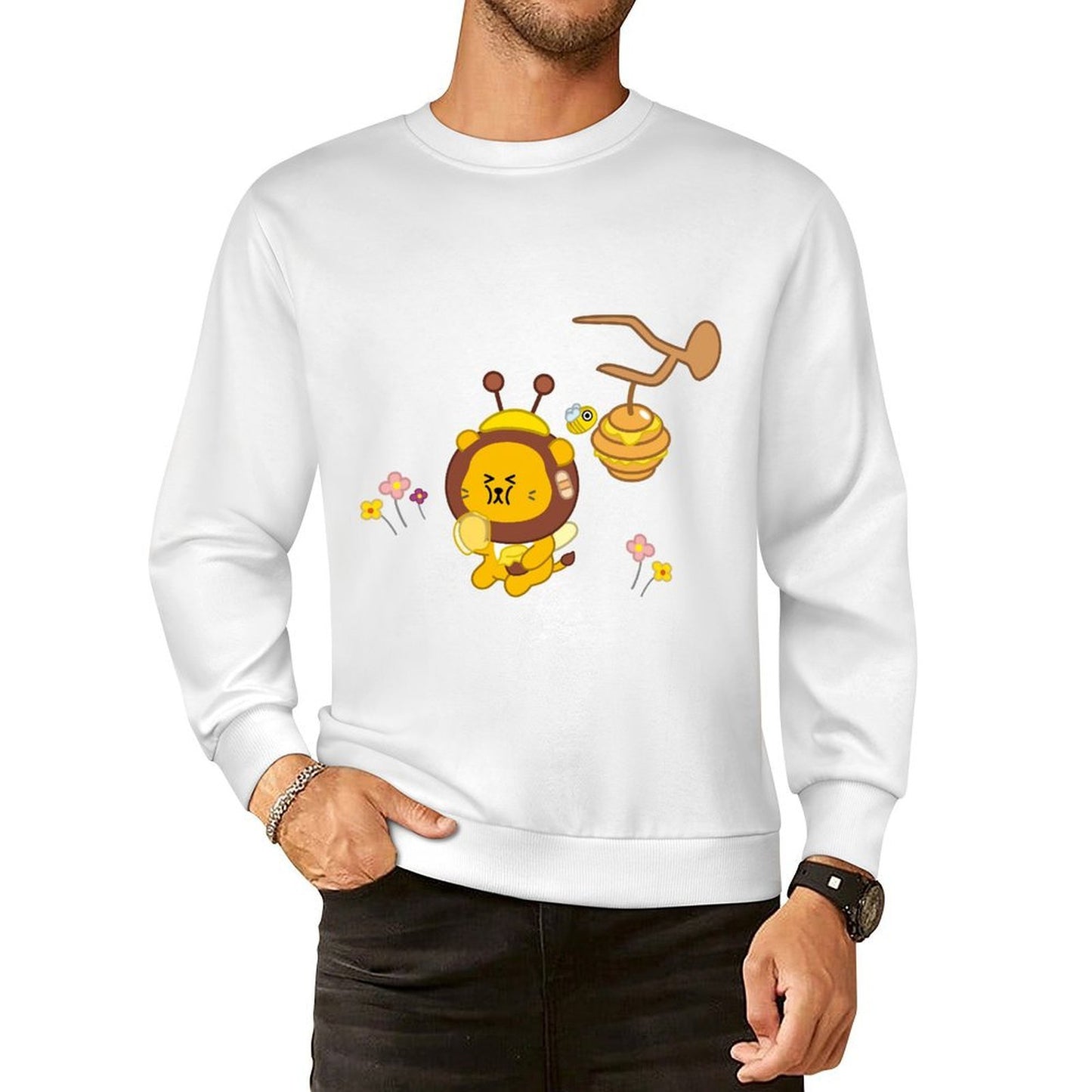 Front Patterned Long Sleeve TopSimpleFit Simple