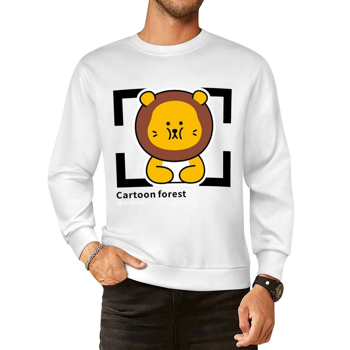 Front Patterned Long Sleeve TopClassicStyle Fade-Proof