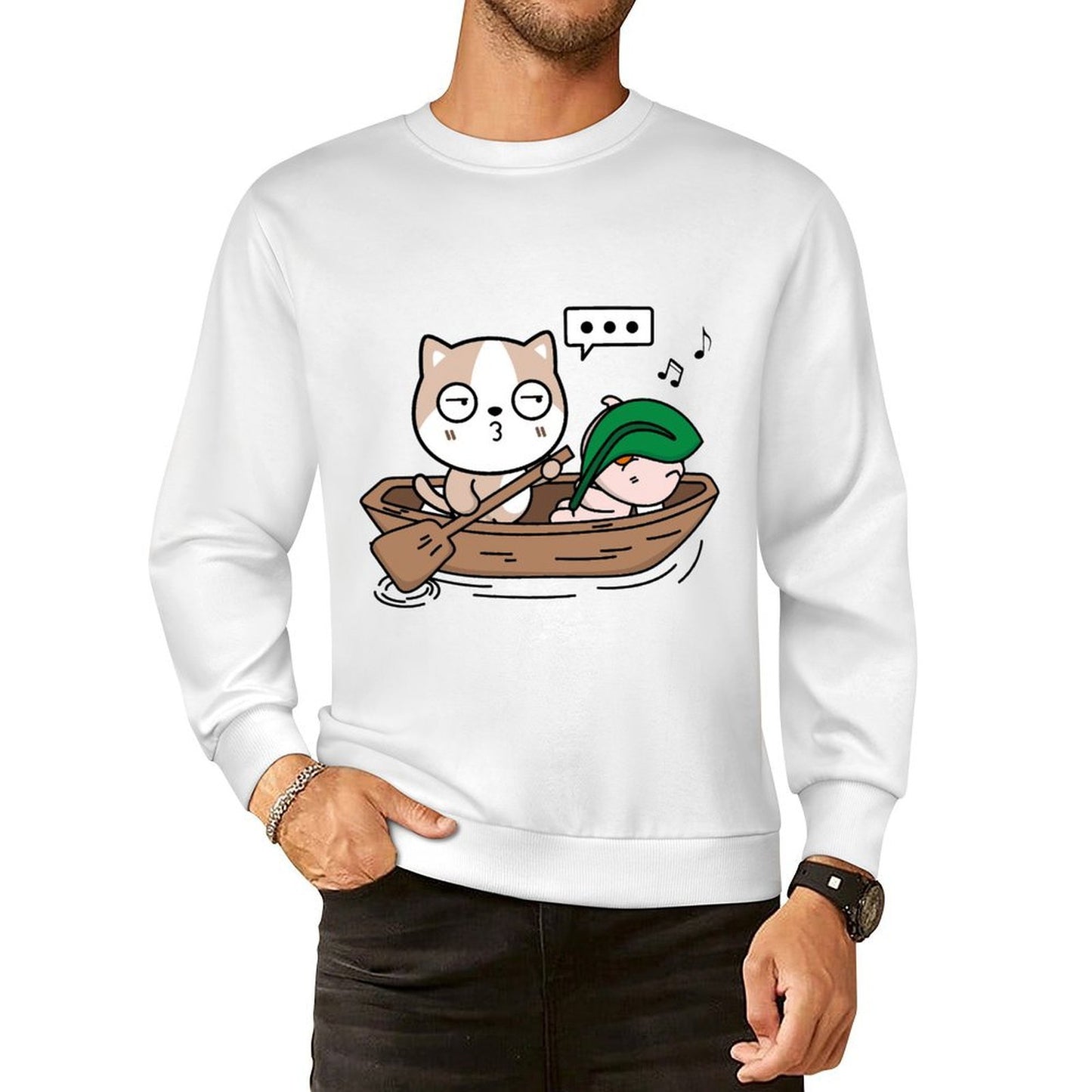 Front Patterned Long Sleeve TopPure Everyday
