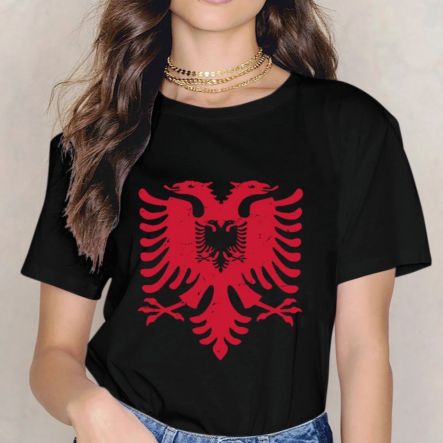 Inkmay Casual Cotton T-shirt Solid Red Background No Patterns Unisex T-shirtSoftTouch Chill T-Shirt