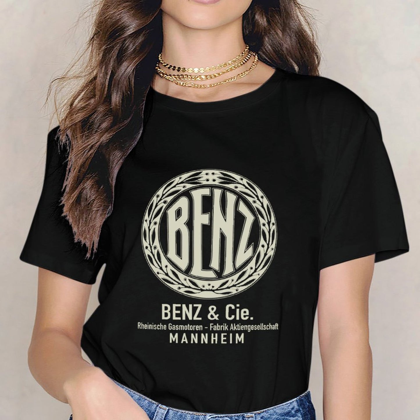 Inkmay Casual Cotton T-shirt Abstract Geometric Design With Soft Colors Unisex T-shirtDouble-Stitched Heat-Transfer T-Shirt