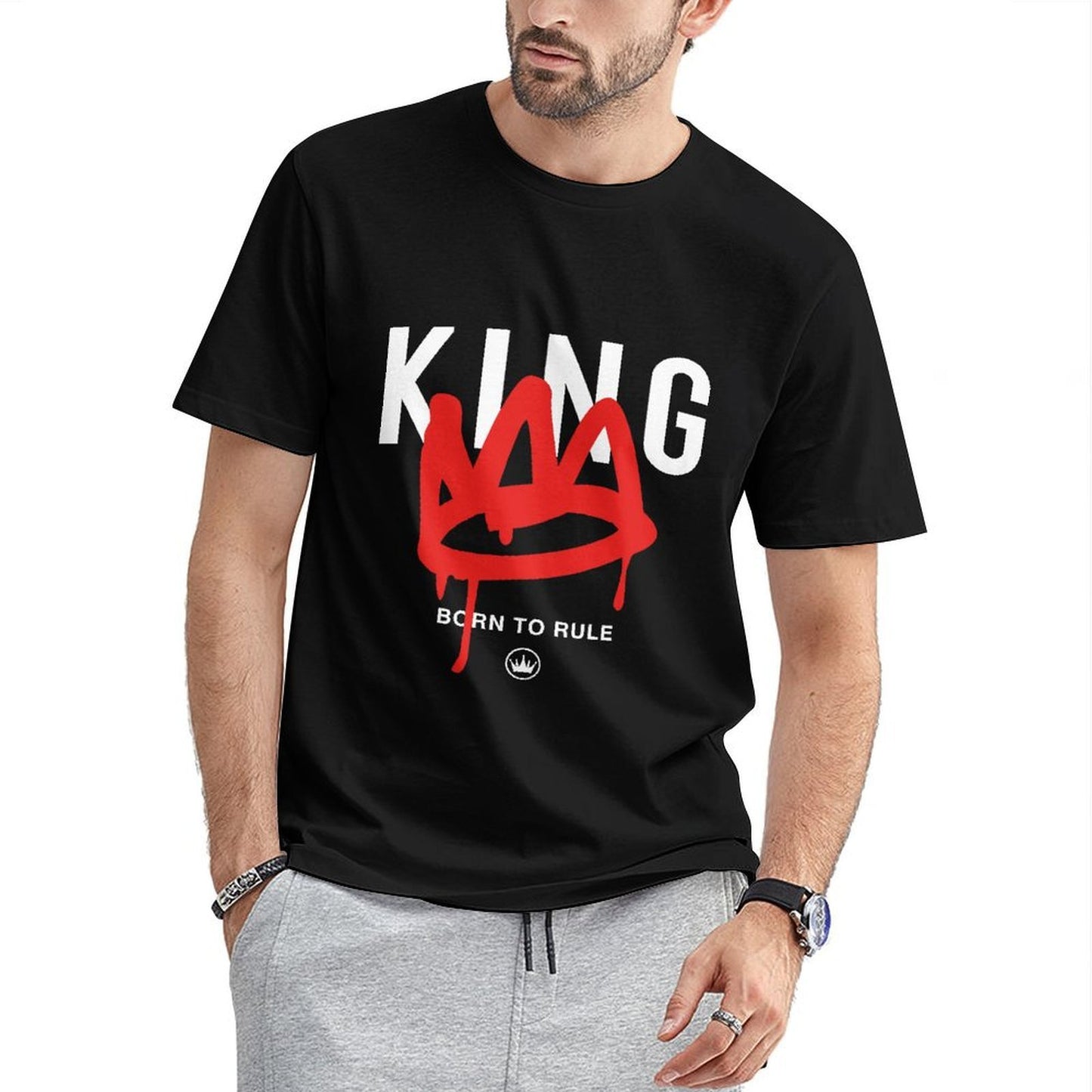 Inkmay Casual Cotton T-shirt Red Abstract Flame Design Art Print Unisex T-shirtEverydayTee Edition T-Shirt