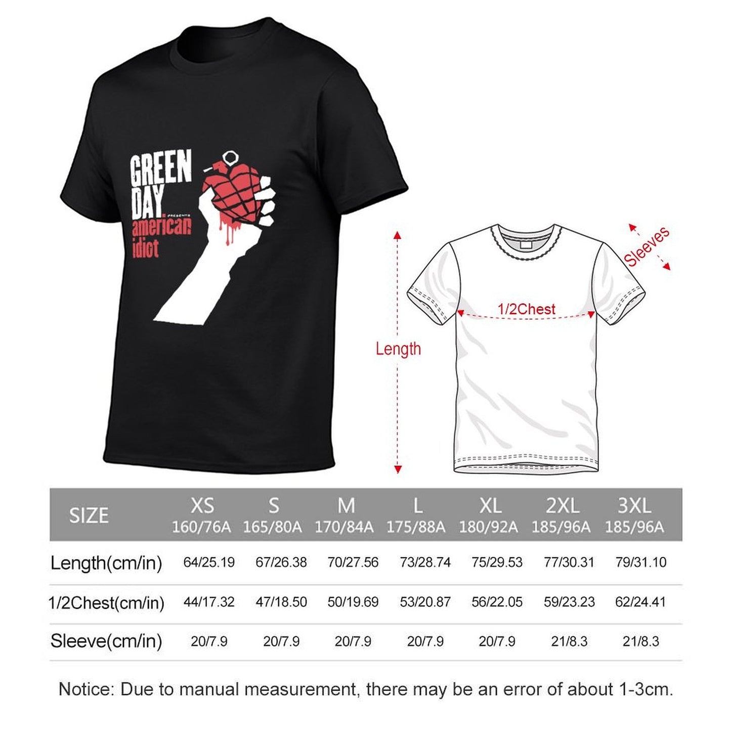 Inkmay Casual Cotton T-shirt Abstract Red Drip Art Design Unisex T-shirtStandard Midweight T-Shirt