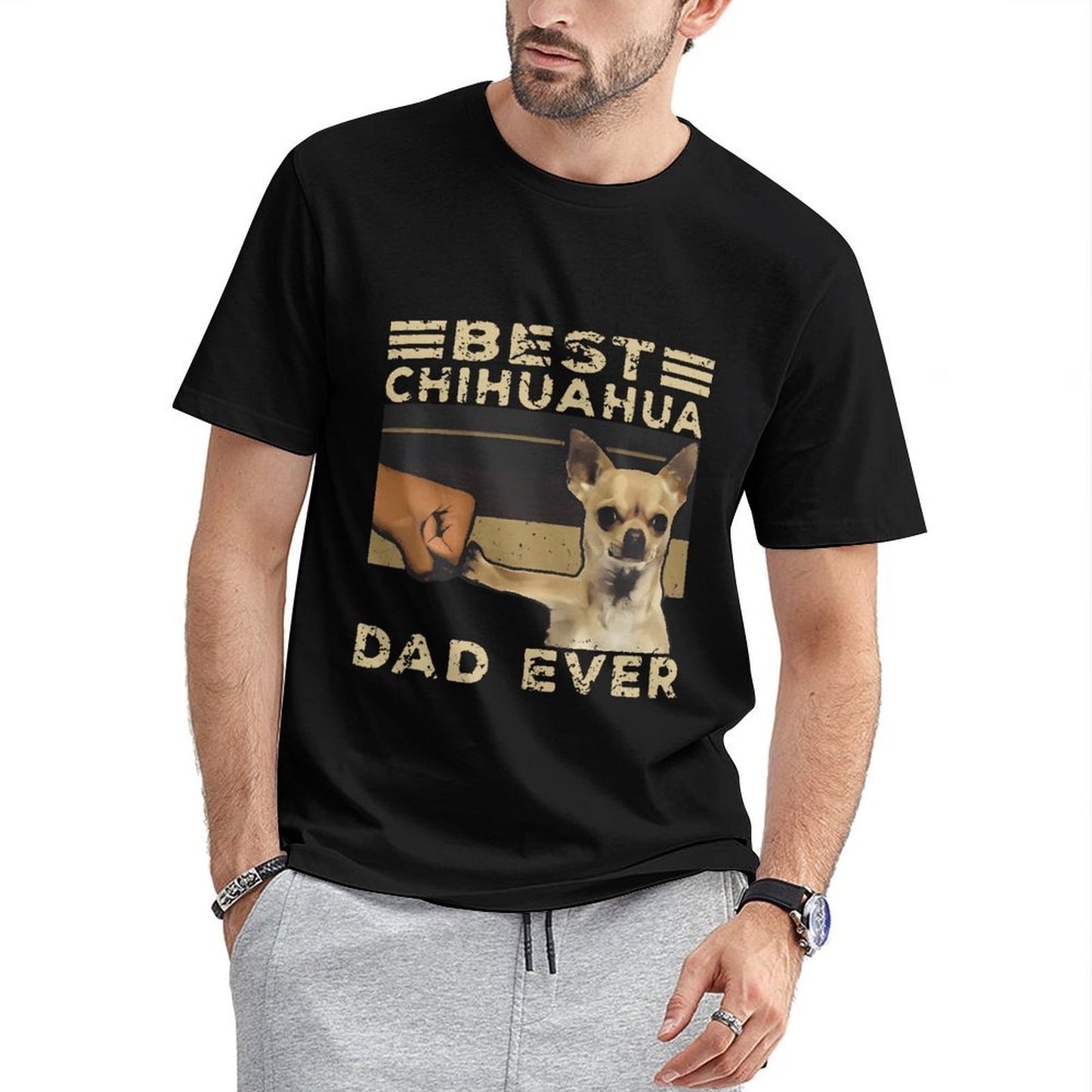 Inkmay Casual Cotton T-shirt Dog And Hand Through Wall Hole Unisex T-shirtCityStyle Minimal T-Shirt