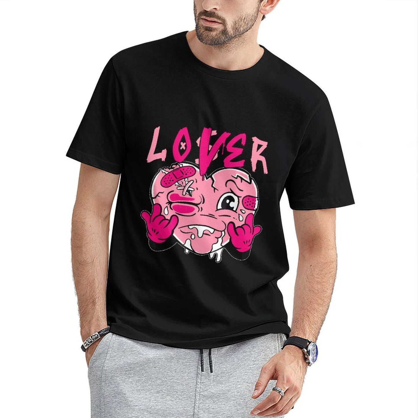inkmay-casual-cotton-t-shirt-purple-butterfly-and-rose-pattern-unisex-t-shirt