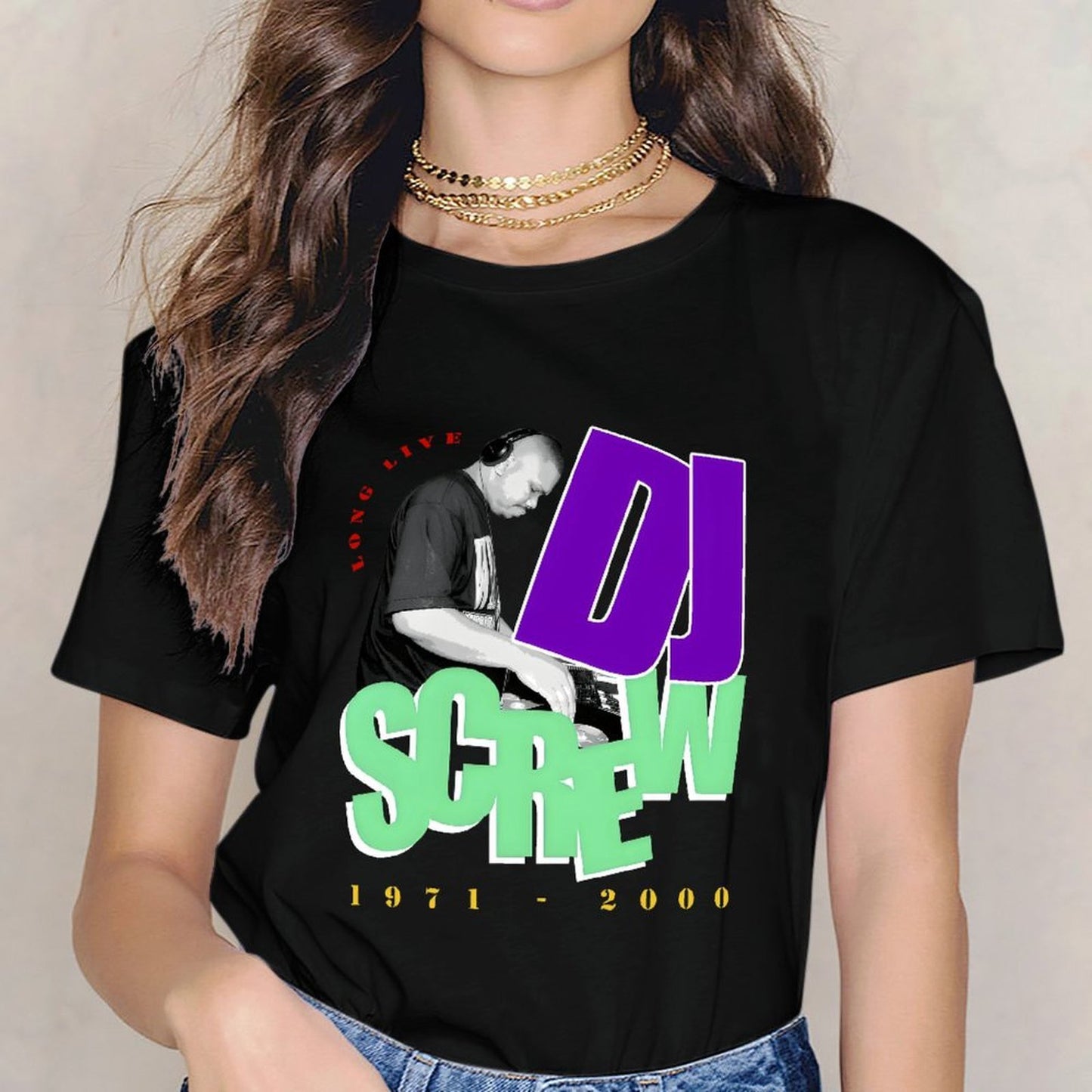Inkmay Casual Cotton T-shirt Dj Screw Music Artwork Design Prints Unisex T-shirt100% Cotton StreetLine T-Shirt