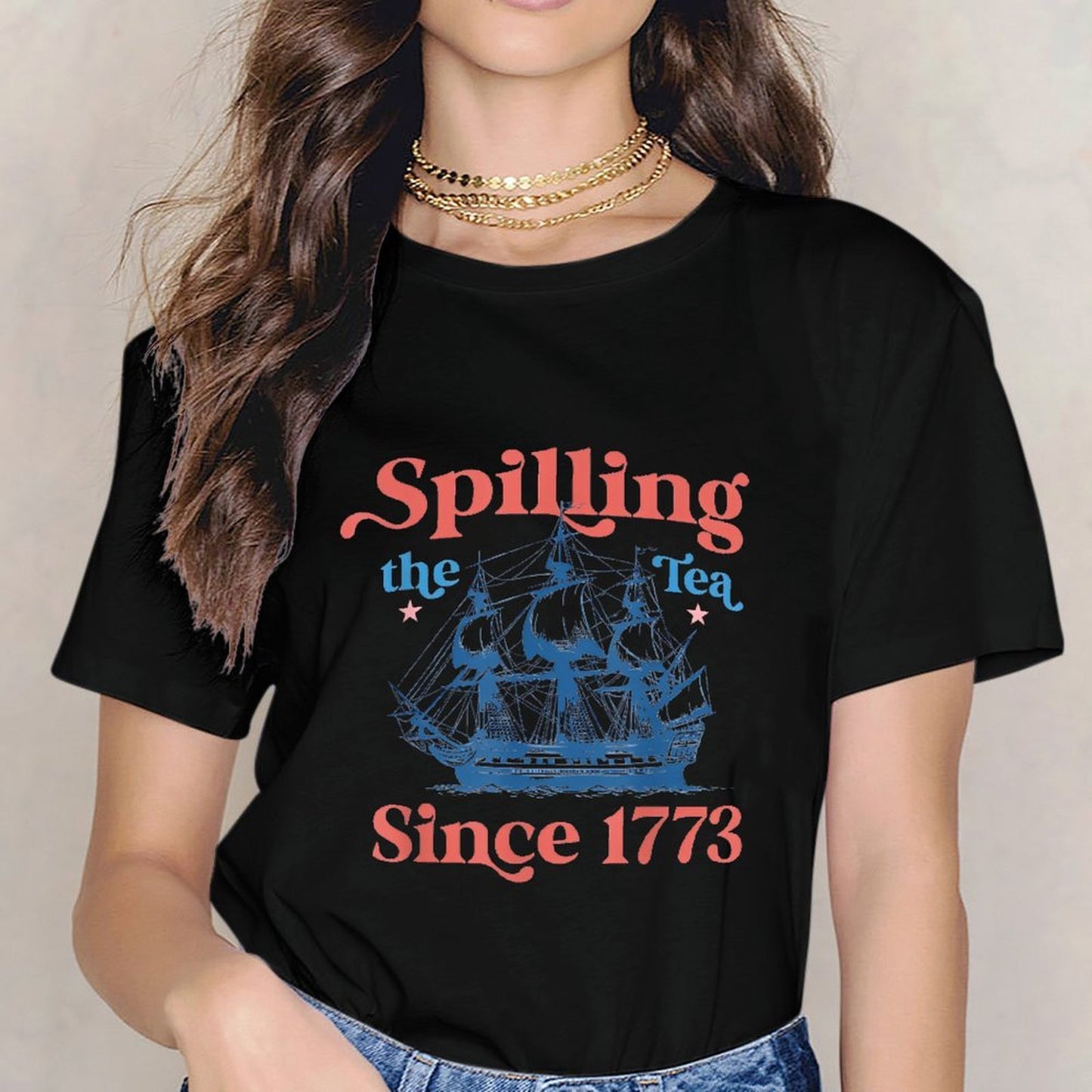 Inkmay Casual Cotton T-shirt Spilling The Tea Since Seventeen Unisex T-shirtEssentialFit Fundraising T-Shirt