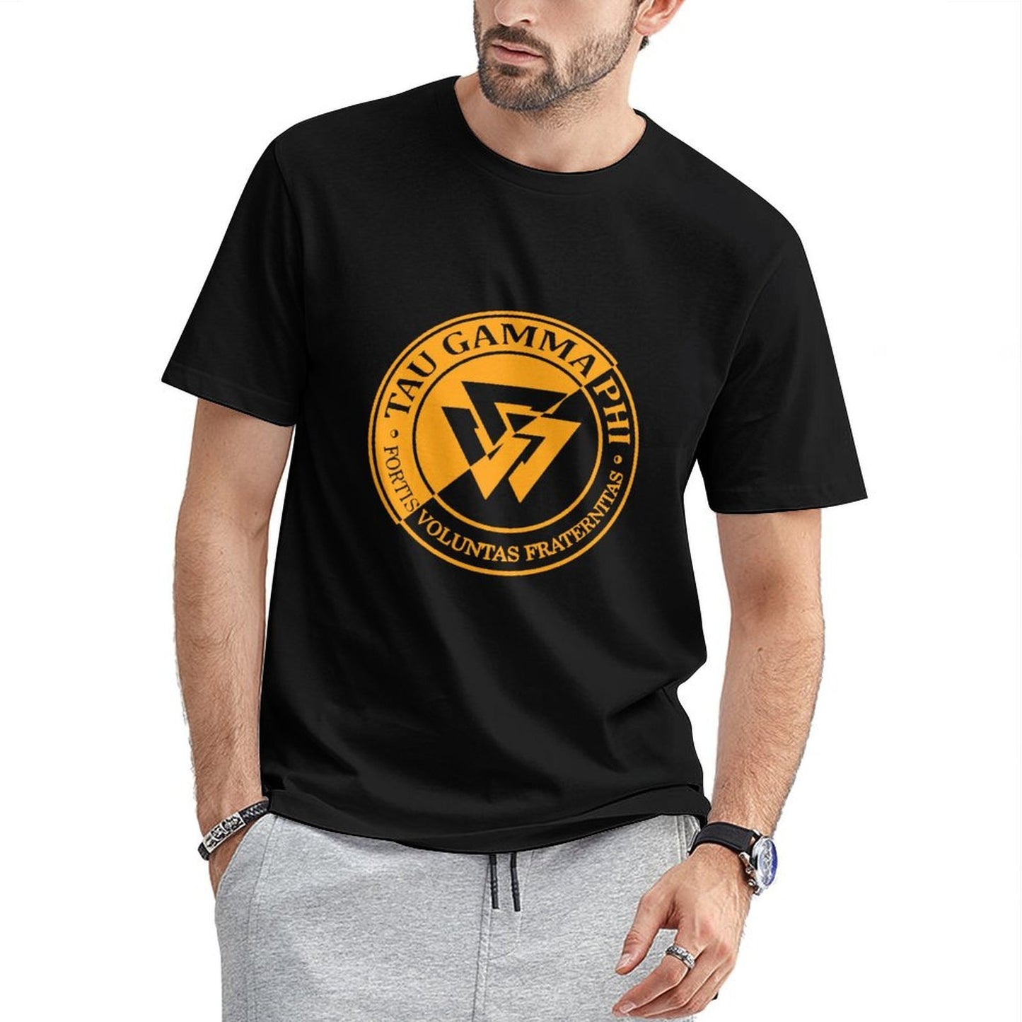 Inkmay Casual Cotton T-shirt Solid Orange Background No Patterns Unisex T-shirtRegular TrueFit T-Shirt