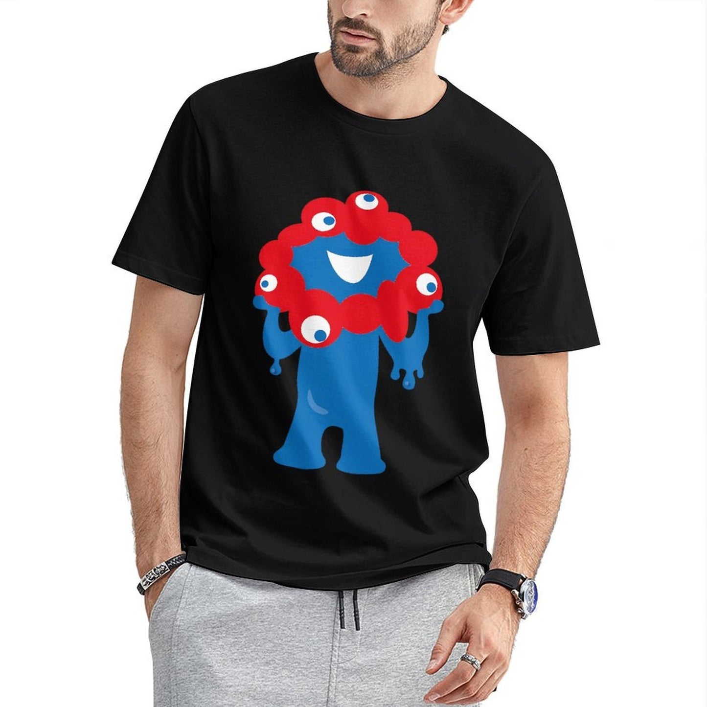 Inkmay Casual Cotton T-shirt Blue Creature With Red Spots Unisex T-shirtEverydayComfort Heritage T-Shirt