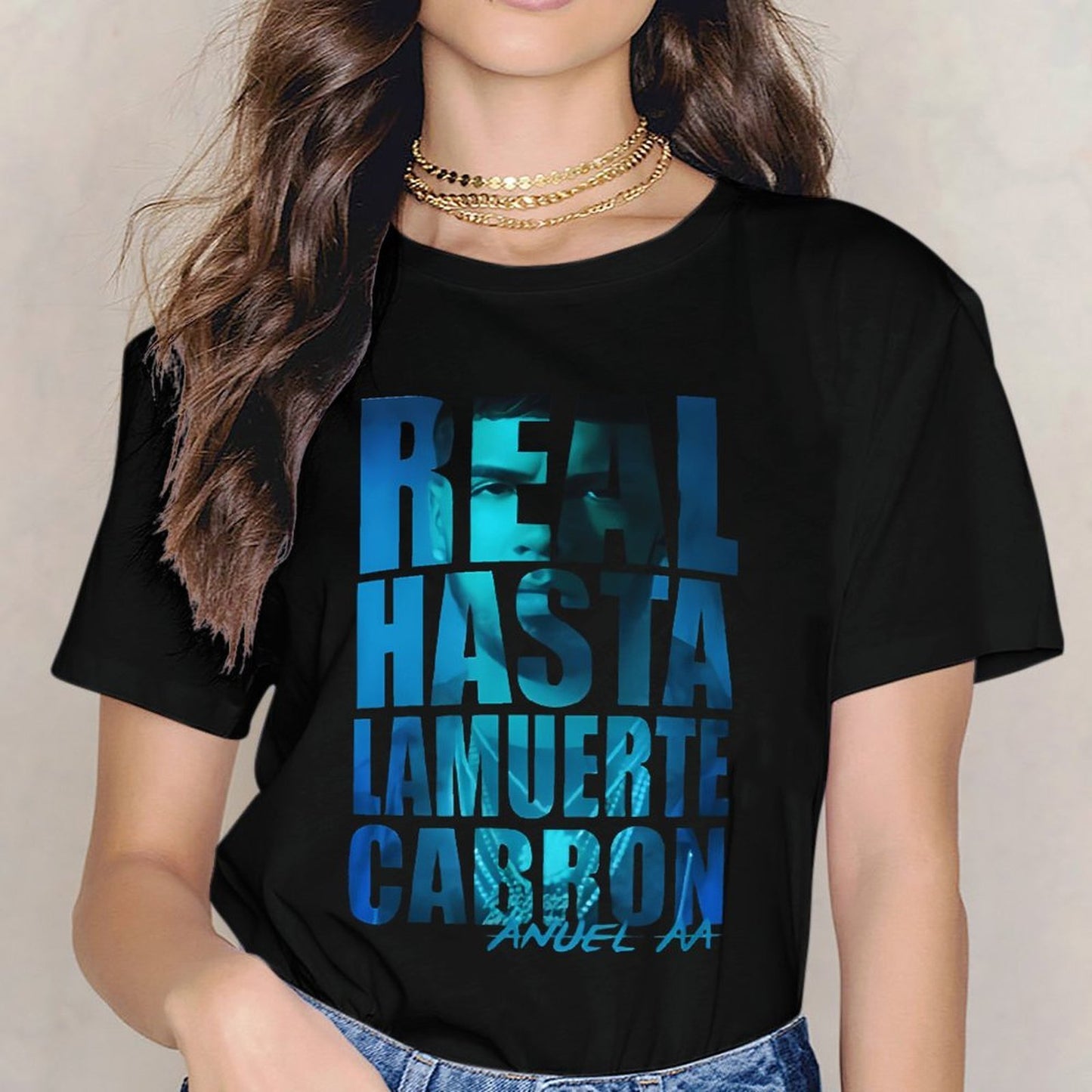 Inkmay Casual Cotton T-shirt Real Hasta La Muerte Carbon Unisex T-shirtEasyStyle V-Neck T-Shirt