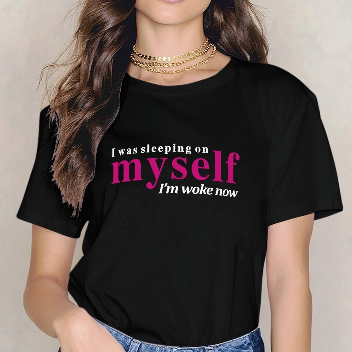 Inkmay Casual Cotton T-shirt Abstract Pink And White Design Art Unisex T-shirtMinimalist YearRound T-Shirt